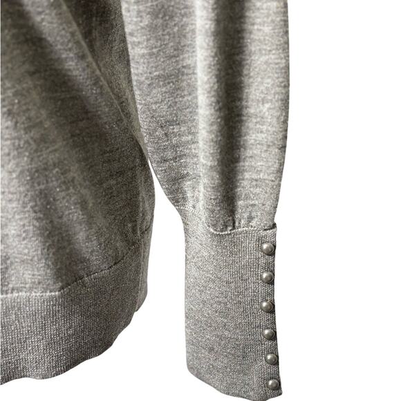 Talbots Light Gray Silver Shimmery Knit Sweater Medium Regency-core - Picture 2 of 5